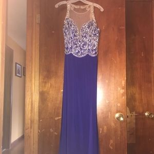 Purple beaded prom dress